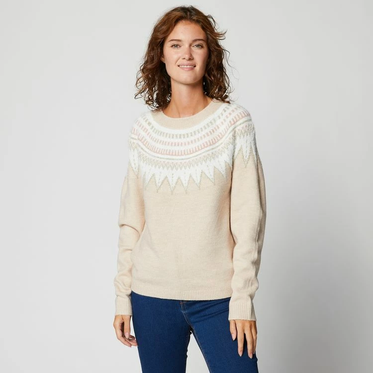 Le moins cher 💯 IN EXTENSO Pull Col Rond Jacquard Femme ⌛ 1 Le moins cher 💯 IN EXTENSO Pull Col Rond Jacquard Femme ⌛