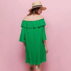 Coupon 👏 No Name Robe Plissée épaules Dénudées Verte ⌛ -dona-lisa unnamed file 2769