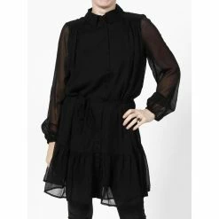 Budget ✔️ Vero Moda Robe Vero Moda Vmkaya Fall Ls Short 👚 Shirt 👗 Dress Wvn Noir 7-383 🛒
