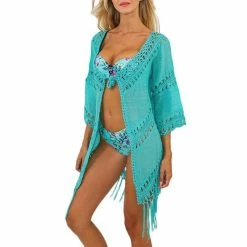 Remise ⭐ LES PETITES BOMBES Tunique De Plage Tendance Helena Turquoise 🧨