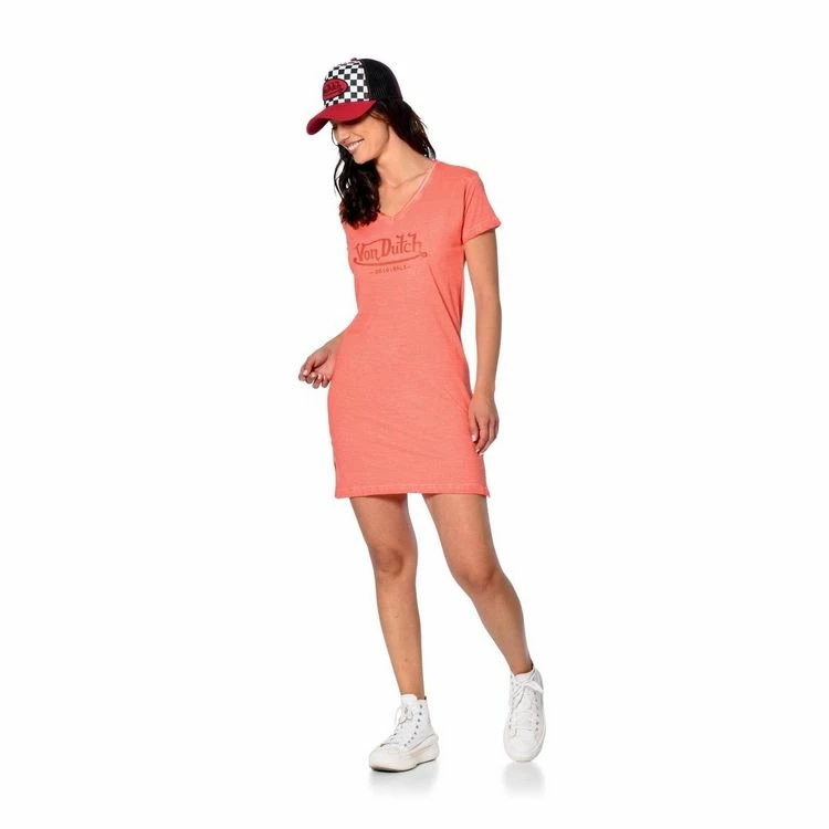 Budget ⭐ VONDUTCH Robe Col V Fendue Sur Côtés Effet Usé Logo Strass Alogo 😉 3 Budget ⭐ VONDUTCH Robe Col V Fendue Sur Côtés Effet Usé Logo Strass Alogo 😉 – Image 3