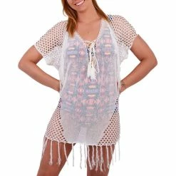 De gros 😍 LES PETITES BOMBES Tunique De Plage Tendance Sandy Ivoire 🧨