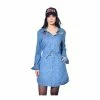 Le moins cher 🎉 VONDUTCH Robe Femme Denim Ajustée Avec Badges Brodes Ding En Coton 😍