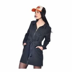 De gros ✔️ VONDUTCH Robe Femme Zippé En Toile Avec Badges Brodés Flap En Coton 🔥