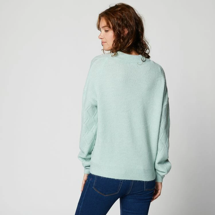 Grosses soldes 😉 IN EXTENSO Pull En Maille Avec Perles Vert Femme ✔️ 2 Grosses soldes 😉 IN EXTENSO Pull En Maille Avec Perles Vert Femme ✔️ – Image 2