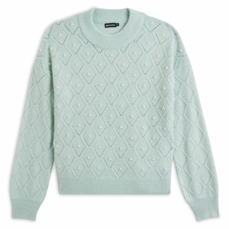 Grosses soldes 😉 IN EXTENSO Pull En Maille Avec Perles Vert Femme ✔️ 3 Grosses soldes 😉 IN EXTENSO Pull En Maille Avec Perles Vert Femme ✔️ – Image 3