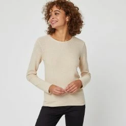 Meilleure vente 👍 IN EXTENSO Pull Col Rond écru Femme 🔔