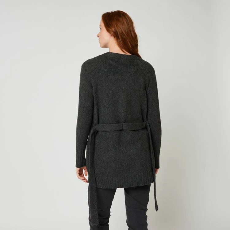 De gros 👍 IN EXTENSO Gilet Long Avec Ceinture Gris Femme 😍 2 De gros 👍 IN EXTENSO Gilet Long Avec Ceinture Gris Femme 😍 – Image 2