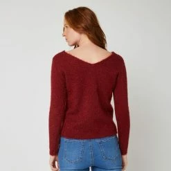 Top 10 🔥 IN EXTENSO Pull Col V Poilue Femme 👏 -dona-lisa unnamed file 497