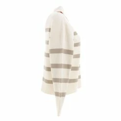 Promo 😍 Vero Moda Sweat Demi Zip Camioneur Vero Moda Vmsaba Stripe Ls Highneck Blouse Ga Noos Beige 12-10 👍 -dona-lisa unnamed file 623