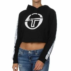 Coupon 🧨 SERGIO TACCHINI Sweat Crop Noir Femme Sergio Tacchini Coran ✔️