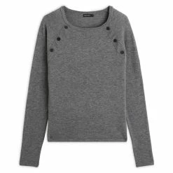 Meilleure affaire 🧨 IN EXTENSO Pull Gris Avec Boutons Femme 😀 -dona-lisa unnamed file 680