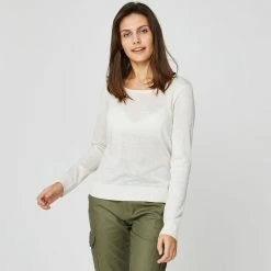 Grosses soldes 🤩 IN EXTENSO Pull Col Rond Blanc Femme 🤩