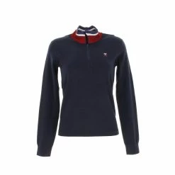 Remise 🔥 Tommy Hilfiger Pull Tommy Hilfiger Slim Merino Half Zip Sweater Nv L Bleu 7-218 🛒