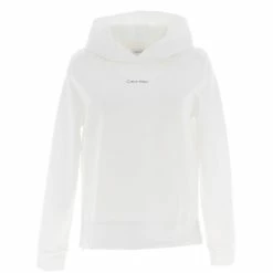 Promo 🔔 Calvin Klein Sweat Capuche Hooded Calvin Klein Micro Logo Ess Hoodie Wht Blanc 7-225 🥰