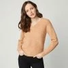 Coupon 🧨 IN EXTENSO Pull Col V En Maille Marron Femme ⌛
