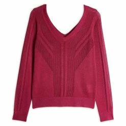 Bon marché 👏 IN EXTENSO Pull En Résille Violet Femme ⌛ -dona-lisa unnamed file 88