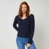 Vente flash 😀 IN EXTENSO Pull Col V Poilue Femme 🎉
